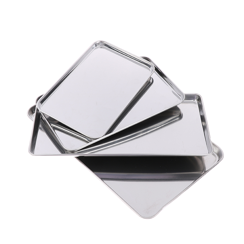 Kitchen Baking Tray Organiser - 1pc Stainless Steel Tray Rectangle Plate