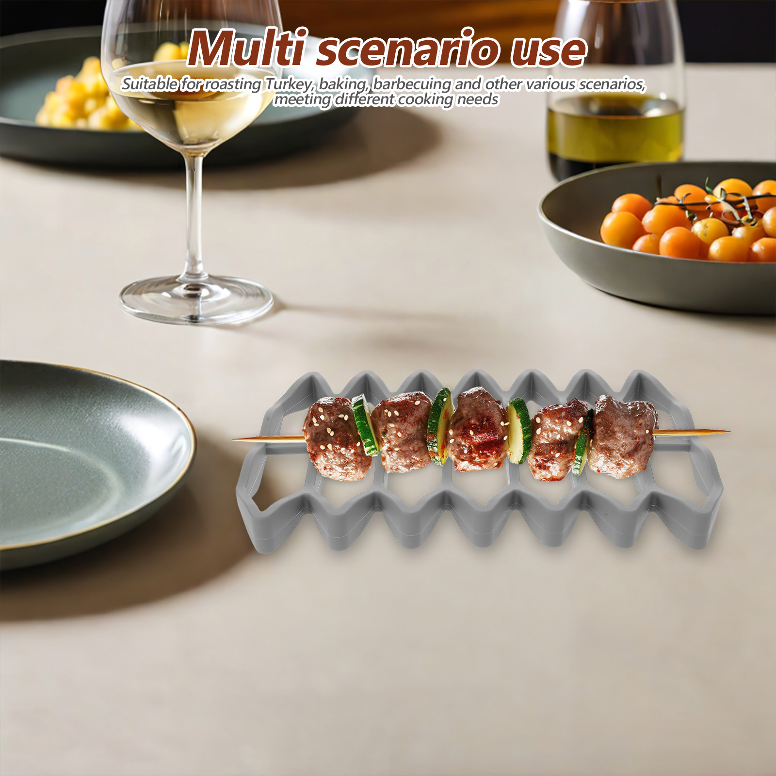Kitchen Baking Pans - 2Pcs Silicone Oven Roasting Rack Nonstick