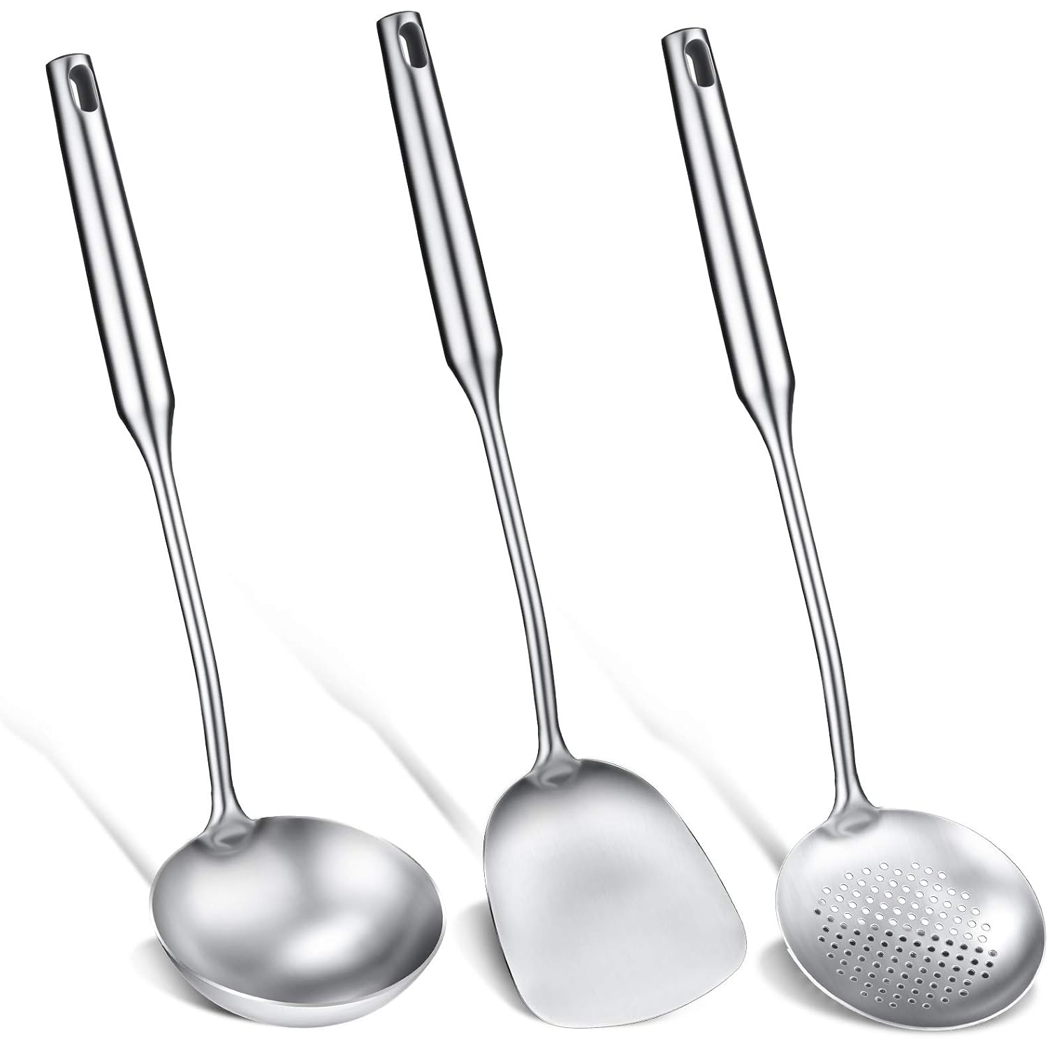 Offset Spatula Set - Wok Spatula, Ladle and Large Slotted