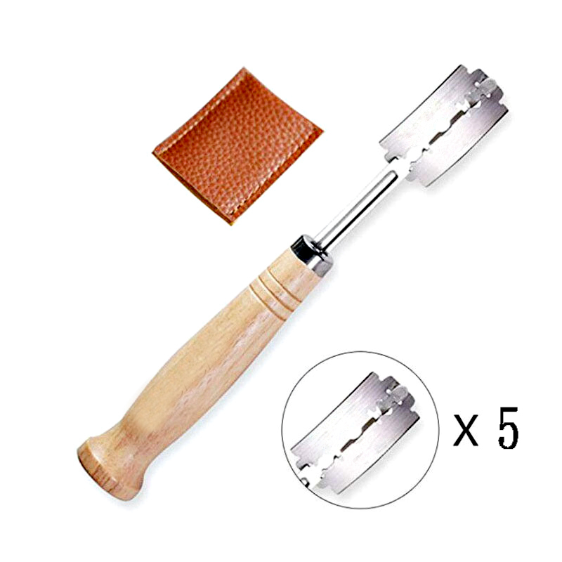 Dough Scraper Curved - Plastic/Wooden Bread Lame Tools Bakery Scraper