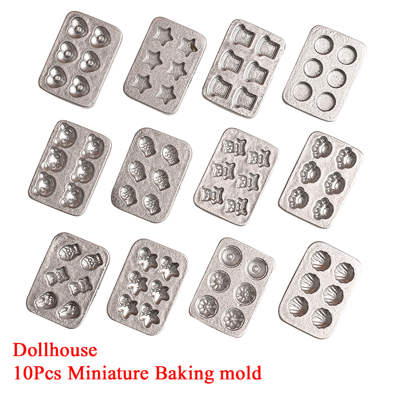 Kitchen Baking Trays - 10pcs Doll House Miniature Mini Cake