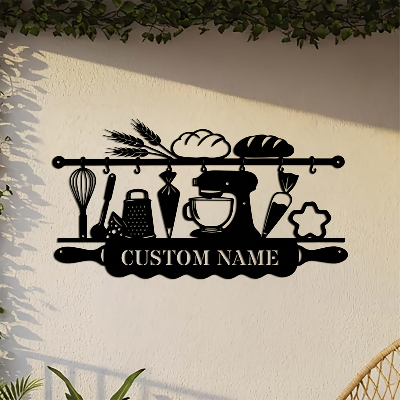 Baking In Kitchen - Personalized Kitchen Iron Wall Art, Baking