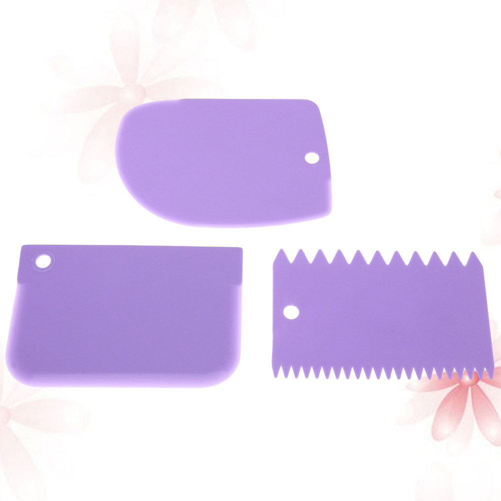 Dough Scraper Curved - 3Pcs Dough Scrapers Flat Curved Plastic