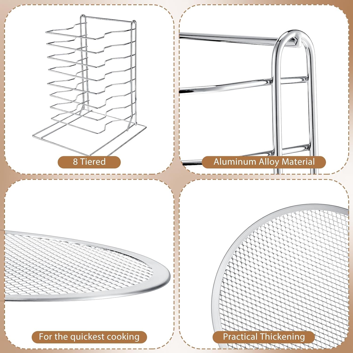 Pizza Rack 8 Tiered Stand With - Kitchen Baking Pans ulasan dan harga