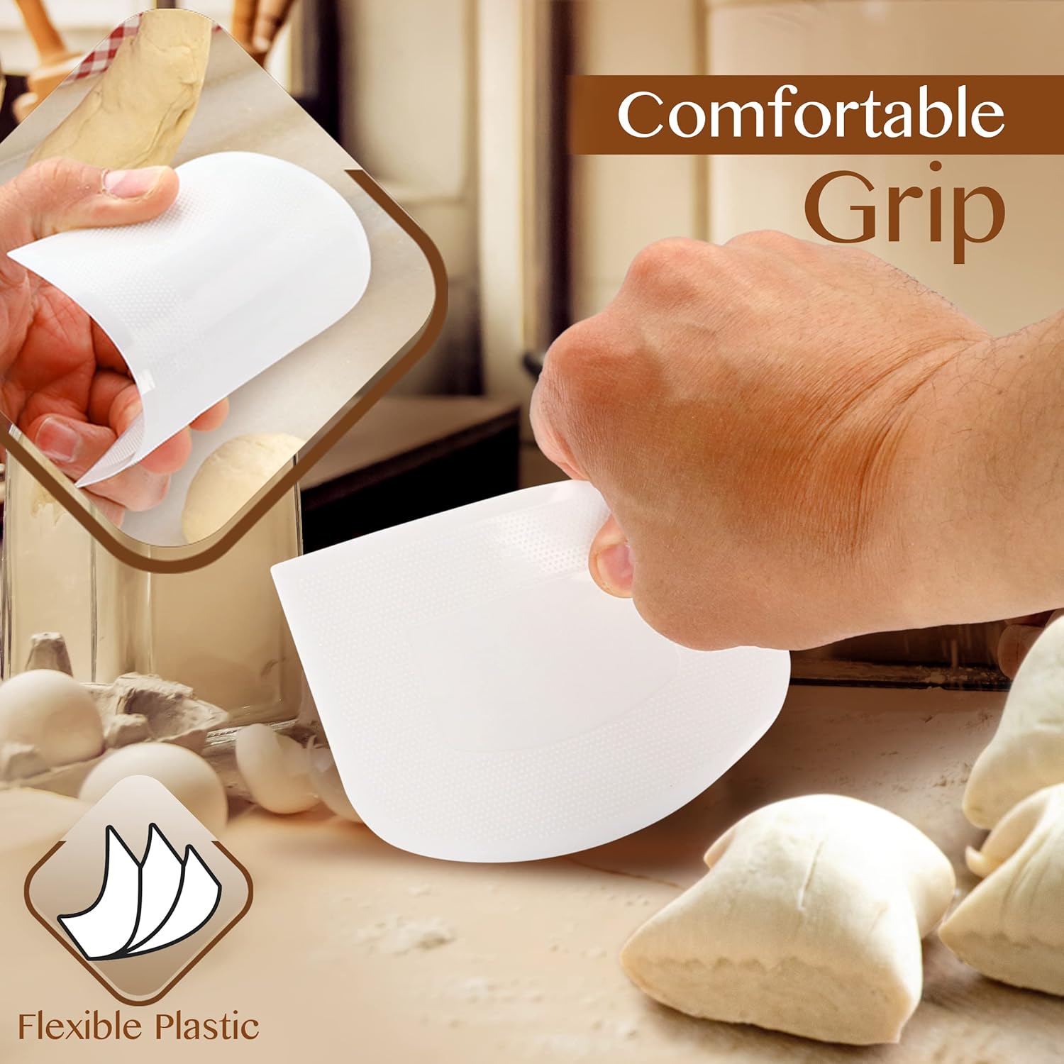 White Bowl Scraper Flexible Fo - Dough Scraper Curved ulasan dan harga