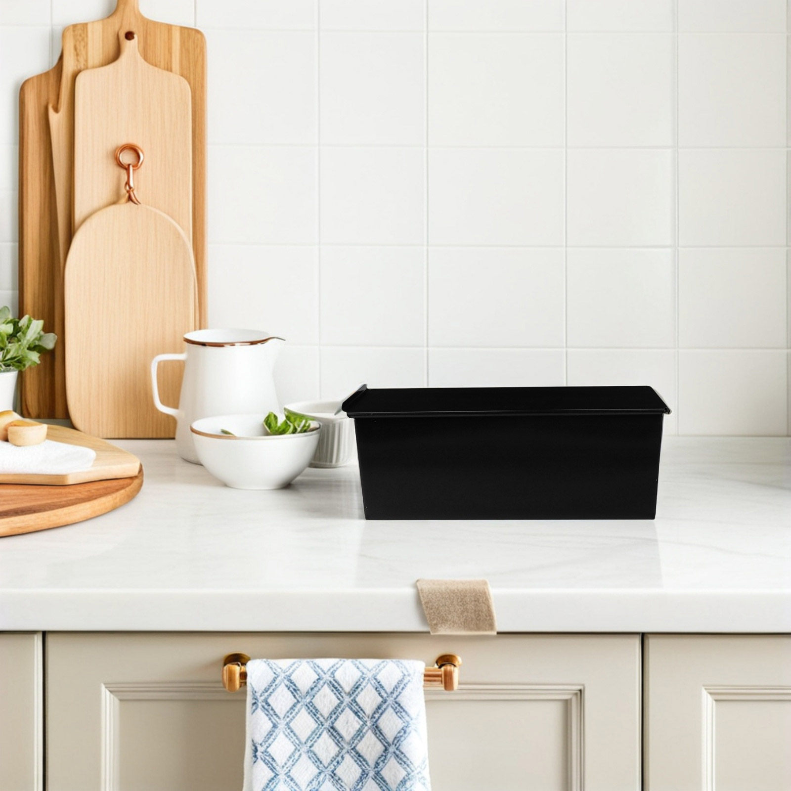 1Pcs Black Loaf Pan with Lid N - Kitchen Baking Pans ulasan dan harga