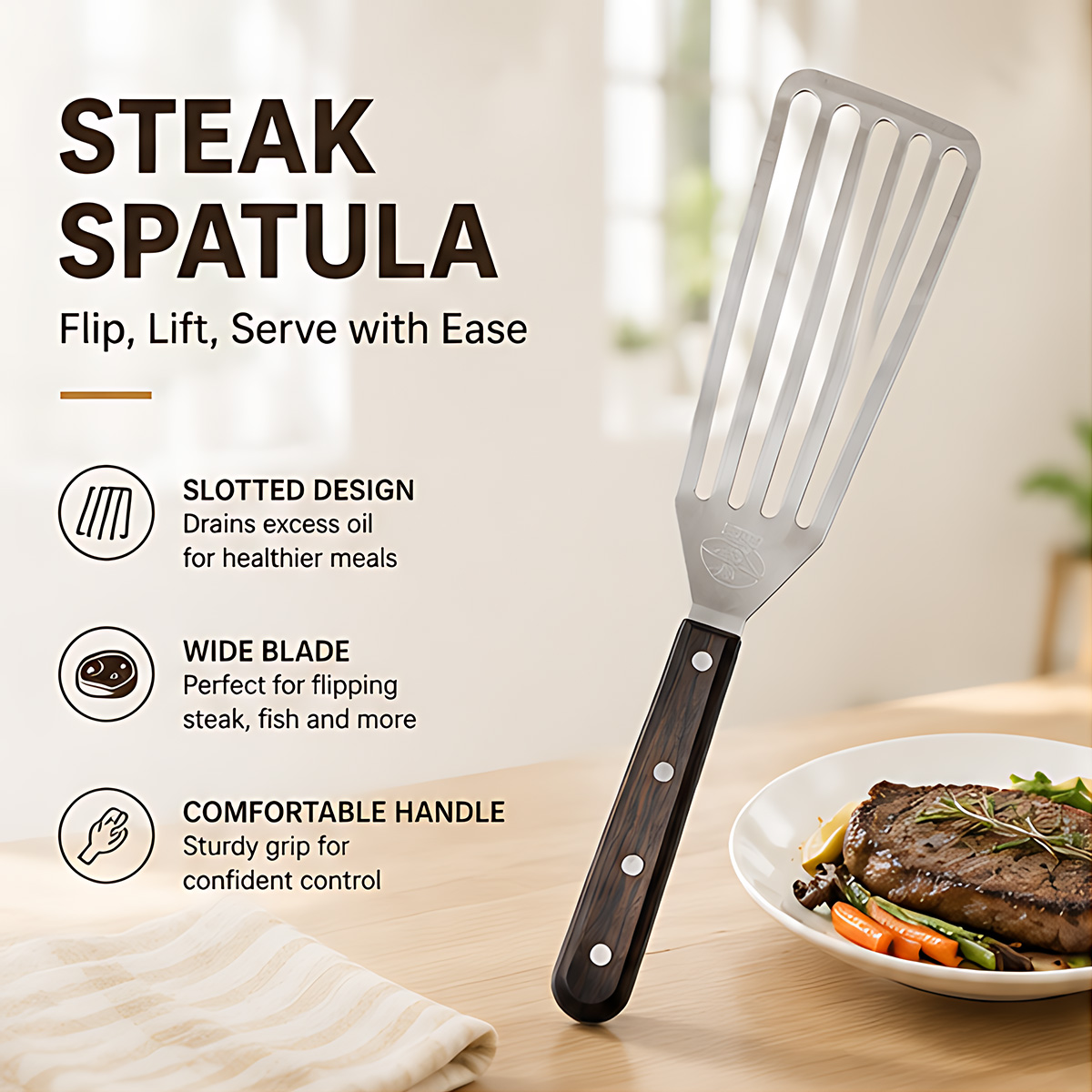 Fish Spatula, Stainless Steel  - Offset Spatula Set ulasan dan harga