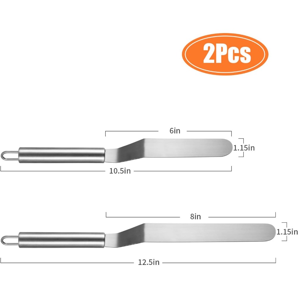 2 Pieces Stainless Steel Offse - Offset Spatula Set ulasan dan harga