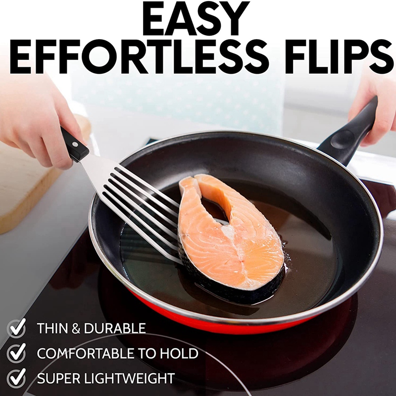 12.4Inch Fish Spatula- Slotted - Offset Spatula Set ulasan dan harga