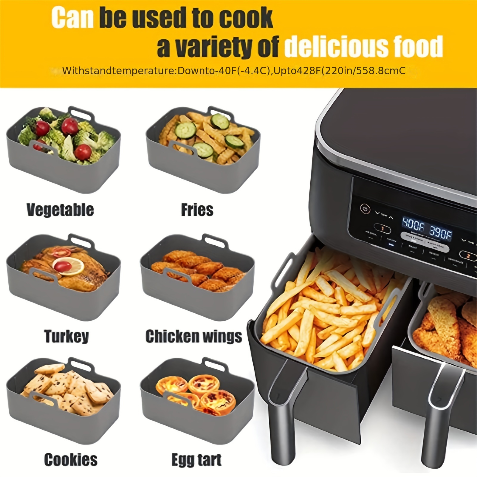 1/2Pcs Air Fryer Silicone Tray - Kitchen Baking Trays ulasan dan harga