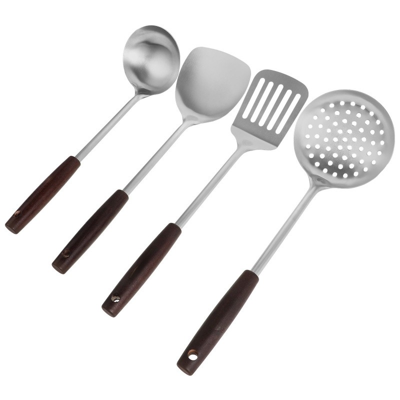 Stainless Steel Wooden Handled - Offset Spatula Set ulasan dan harga