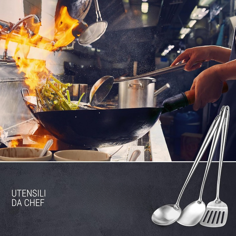Wok Spatula and Ladle, Skimmer - Offset Spatula Set ulasan dan harga