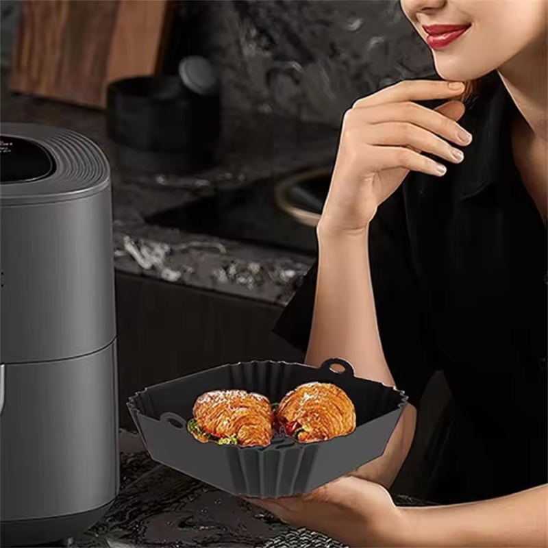 1pc Silicone Air Fryer Pot Tra - Kitchen Baking Trays ulasan dan harga