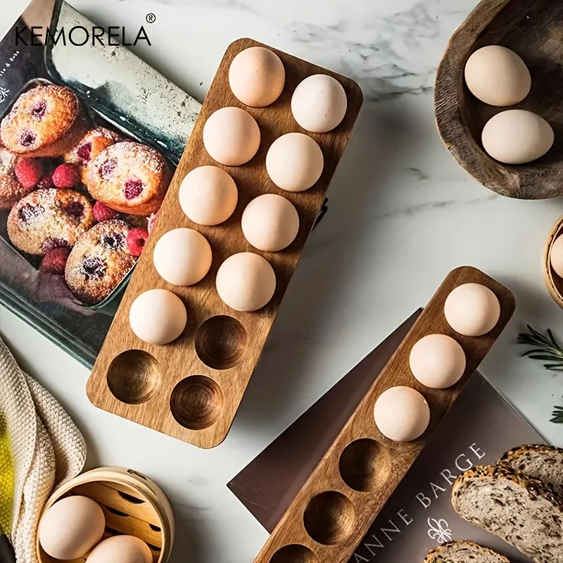KEMORELA 1PCS Modern Wooden Eg - Kitchen Baking Tray Organiser ulasan dan harga