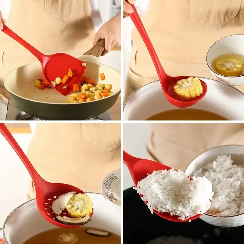 6Pcs Silicone Kitchen Utensils - Offset Spatula Set ulasan dan harga