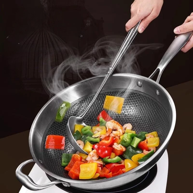 Food Grade Stainless Steel Wok - Offset Spatula Set ulasan dan harga