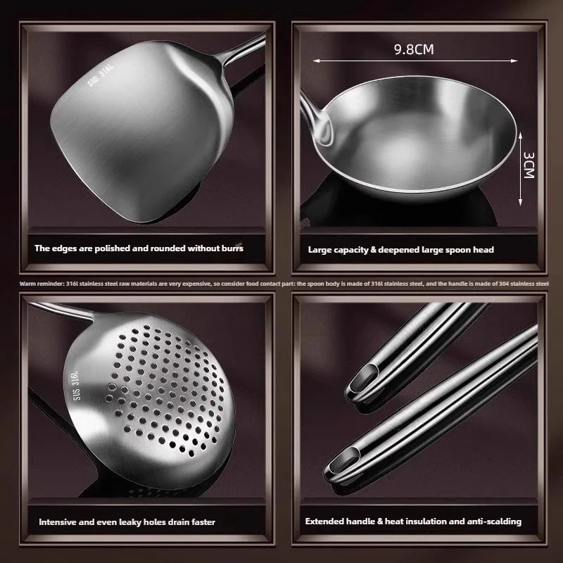Food Grade Stainless Steel Wok - Offset Spatula Set ulasan dan harga
