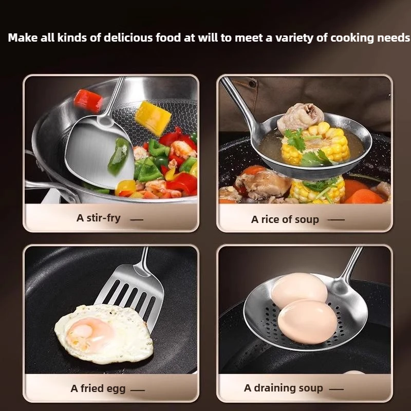 Food Grade Stainless Steel Wok - Offset Spatula Set ulasan dan harga