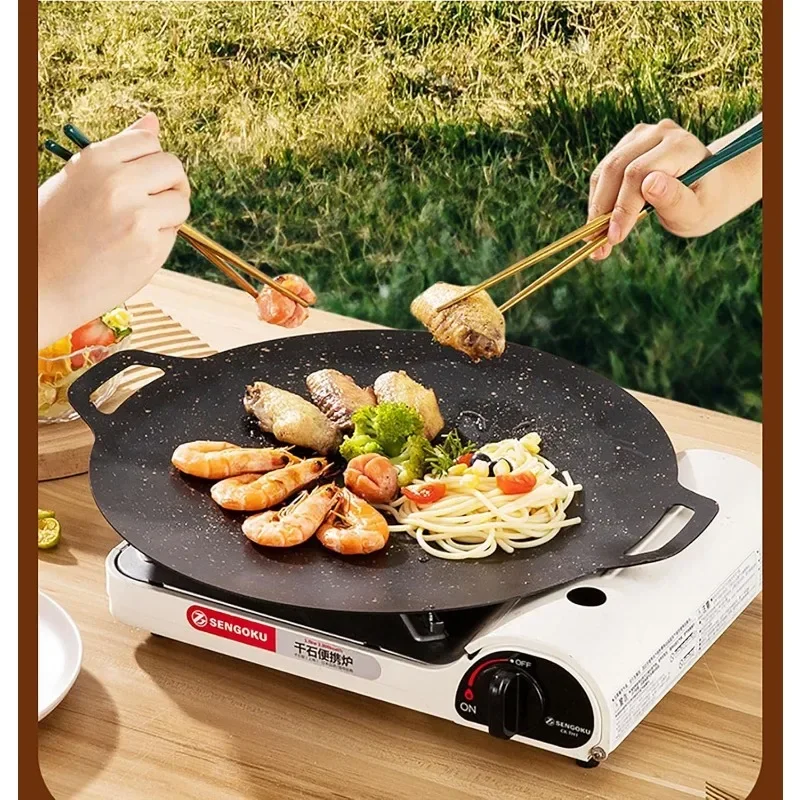 Thin Korean Grill Pan,Round BB - Kitchen Baking Tray Organiser ulasan dan harga